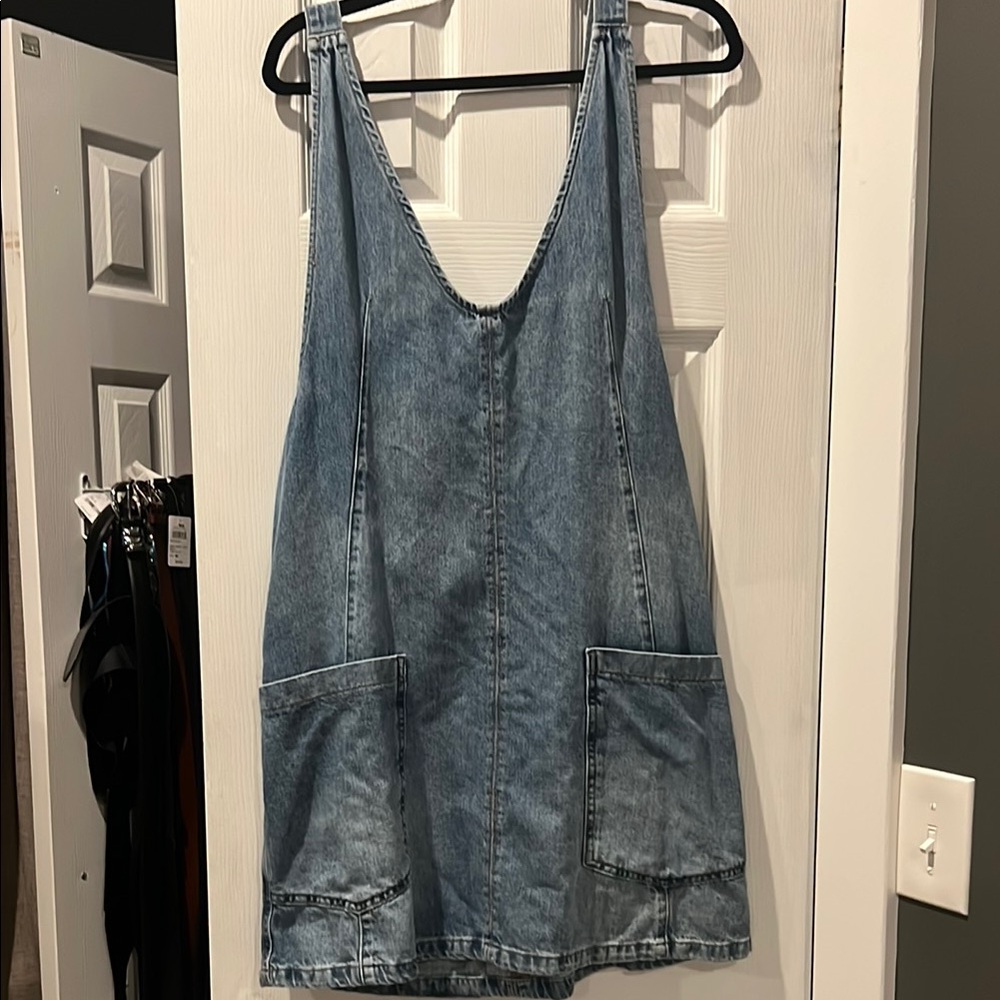 Free People Denim Overall Dress